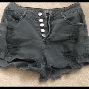 black ripped charlotte russe shorts